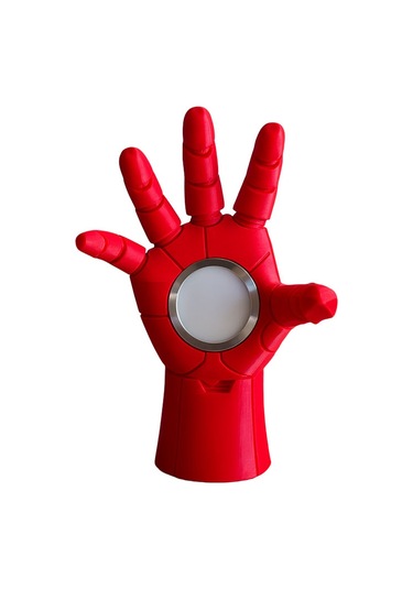 Iron Man El Tasarımlı Dekoratif Masa Lambası-fibrika Store Kırmızı