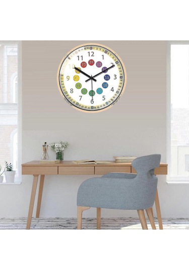 Çocuk Odası İçin Renkli, Pille Çalışan, Sessiz Dekorasyonlu Çocuk Duvar Saati B Diğer
