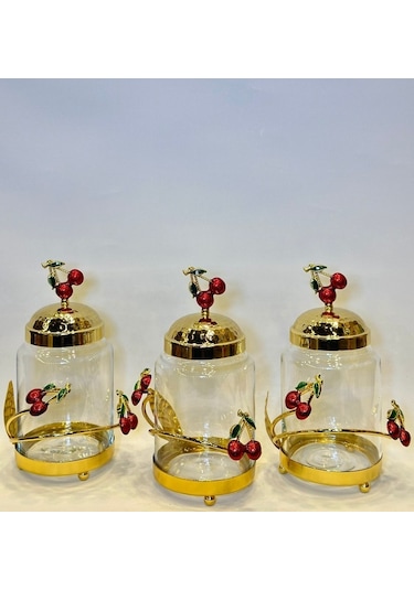 Sarmaşık Kiraz Model 3'lü Kavanoz Seti Gaga-4902