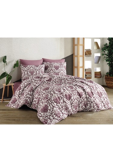 Yaprak Tek Kişilik Nevresim Seti %100 Pamuk 3 Parça 160x220 Çarşafsız