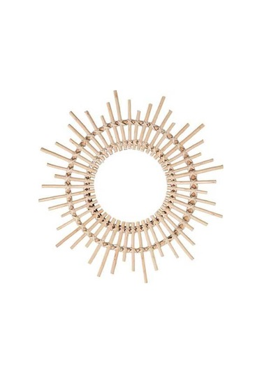 Pazly Yapımı Suntek Sunburst Rattan Modern Magideal M El Duvar Doğal Ayna Asılı Tc Bej
