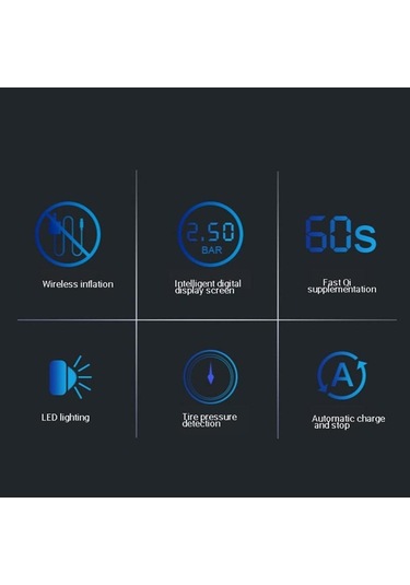 Çok İşlevli Lastik Pompası Ve Lastik Basıncı Monitörü Akıllı Dijital Görüntüler Şarj Edi Şişirme Kompresör & Hava Pompası 55756817