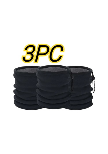 Willowhaven 3 Parça Siyah Kalın Atkı, Rüzgar Geçirmez Yumuşak Boyunluk, Unisex Siyah