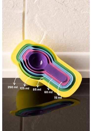 Easy Mix 7 Parça Mini Karıştırma Kabı Seti - Ölçü Kaşığı Seti Turuncu Turuncu