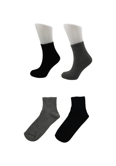Erkek Çok Renkli Diyabetik Çorabı Yarım Konç Tenis Pamuklu Sıkmayan Çorap 4'lü Paket Çok Renkli