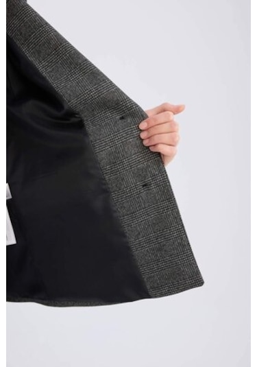 DeFacto Oversize Geniş Kalıp Düğmeli Blazer Ceket W2206AZ24AUAR63 Antrasit