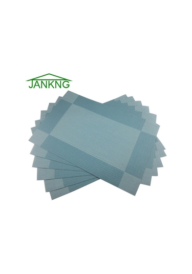 Mavi Mavi 6 Adet/grup Placemat Yemek Sofra Takımı Bej Pvc Masa Mat Placemats Pedleri Kase Coaster Mutfak Aksesuarları Mavi