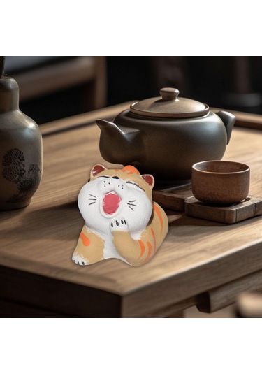 Homyl Kitaplık Hediye Yatak Odası Için Kedi Çay Hayvanı 5,1 Cmx6,6 Cmx5 Cm