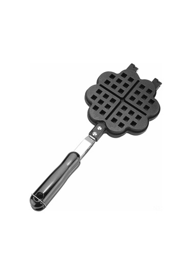 Padalink Ev Mutfak İçin Kaliteli Alüminyum Kalp Şekilli Waffle Pişirme Kalıbı, Anti Yapışkan Zeminli, Gaz Ocağı Uyumlu, Kolay Temizlenir, Evde Lezzetli Kahvaltılar Gri