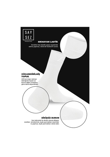 Bambu Erkek Soket Uzun Düz Siyah-beyaz-gri Çorap Dikişsiz Premium Paket 3'lü / Yıkamalı Kokulu Çorap Beyaz - Gri - Siyah