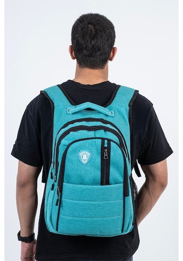 Çok Gözlü Ergonomik Sırt Çantası Su İtici Unisex Okul, Günlük Ve Seyahat Çantası Yeşil Yeşil
