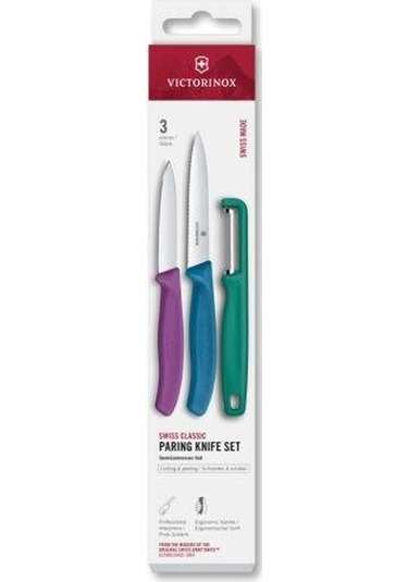 Victorinox 6.7116.33c1 Swiss Classic 3lü Bıçak Ve Soyacak Set, Renkli Çok renkli