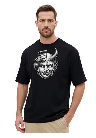 Ogc Melek & Şeytan Oversize Unisex T-shirt Siyah