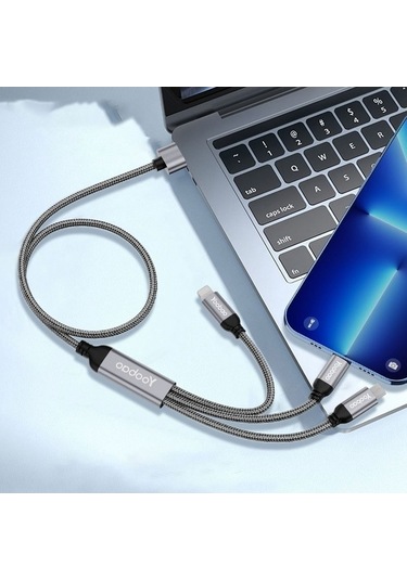 Pazly Yoobao V22 Seri 3 1 Usb Type-c / Lightning / Micro Geri Çekilebilir Veri Kablosu 3a Hızlı Şarj Naylon Örgülü Kablo