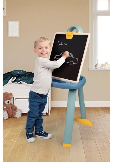 Smoby Plastik Yazı Tahtası Çift Taraflı Manyetik Ve Tebeşirli 410626 Çok Renkli