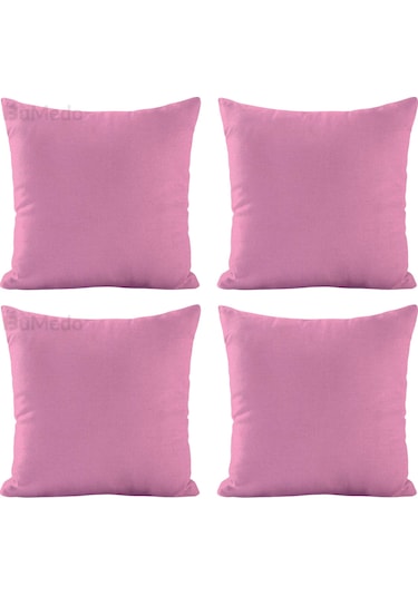 Dekoratif 4'lü Kırlent Yastık Kılıfı Seti - 42 X 42 Cm - Pembe