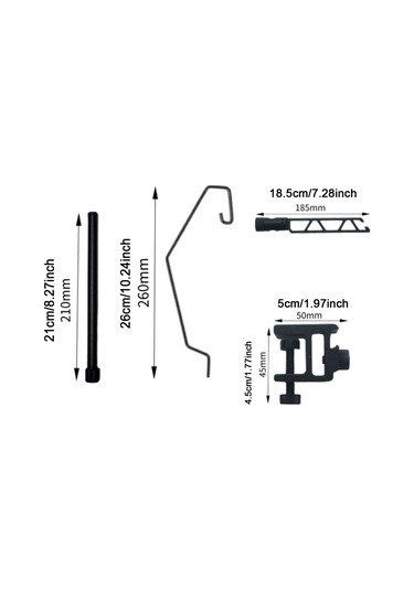 Homyl Seyahat Bahçe Yürüyüş Için Asılı Işık Tutucu 21cm Siyah