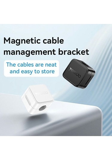 Pazly Yesıdo C216 4 Adet Manyetik Masa Kablo Klipsi, Düzenleyici Telefon Kablosu Kaleci, Siyah