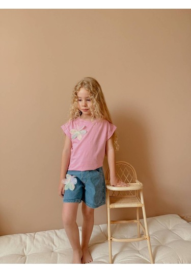 Jolly Kids Kız Çocuk Kot Jean Şortlu Badili Takım Pembe Jolly Kids Kız Çocuk Kot Jean Şortlu Badili Takım Pembe