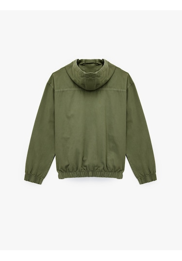 Koton Pamuklu Cepli Uzun Kollu Fermuarlı Oversize Kapşonlu Jean Ceket Mınt 6wam50003nd Mint