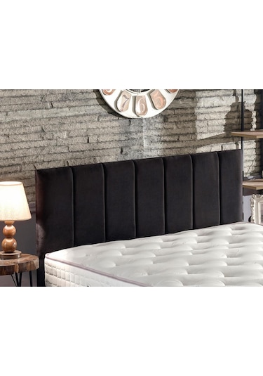 Nironyatak Piano Lite Çift Kişilik Yatak Başlığı - 160 Cm Siyah Kumaş Başlık