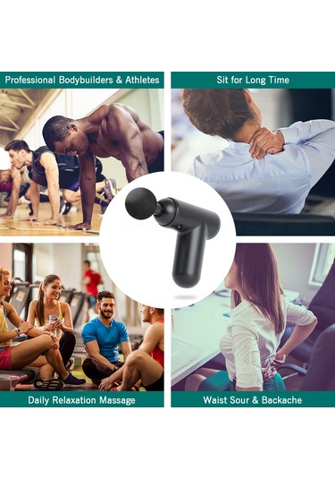 Maiyame Küçük Boy Fasya Silahı - 6 Hız Ayarı, 4 Masaj Ucu, Dahili Li-poly Batarya İle İstediğiniz Yerde Kas Gerginliği Giderici Gri Çok Renkli