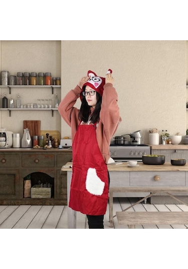 Ev Su Geçirmez Yağa Dayanıklı Yetişkinler Kitc N Kapşonlu Önlük C F Barbekü Pişirme Pişirme Cate G Temiz