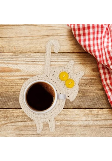 Suntek Magideal Sevimli Kahve Ve Çay İçeceği Coaster İçecek Beyaz