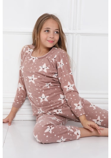 Fames Pijama Kişlik Çocuk Polar Pijama Takim Gri