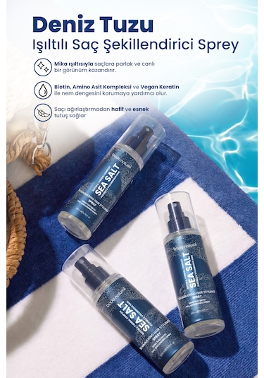 Bade Natural Deniz Tuzu Işıltılı Şekillendirici Saç Spreyi 200 Ml