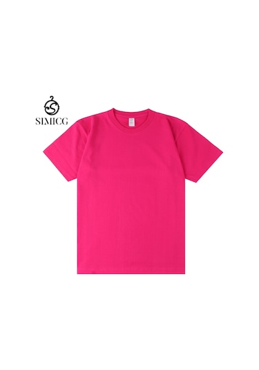 Yeni Japon Ağır Sıklet Düz Pamuklu Kısa Kollu Koyu Pembe Koyu Pembe