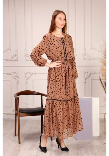 Aymeravm - Desenli Büyük Beden Kadın Elbise - Çuha0607Ga