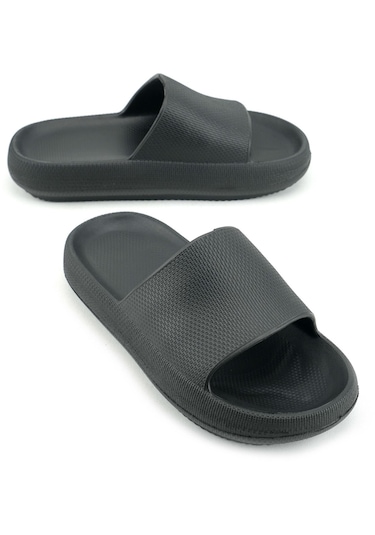 Gezer Yazlık Erkek Eva Banyo Bahçe Islak Zemine Uygun Terlik Siyah