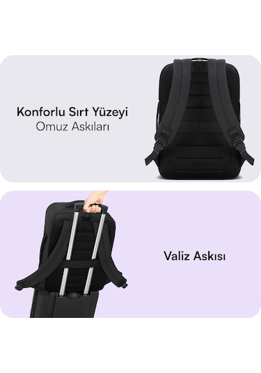 Mack Mce-1206 16 Explor Lite 23 Litre Eco Seyahat Sırt Çantası Siyah Siyah