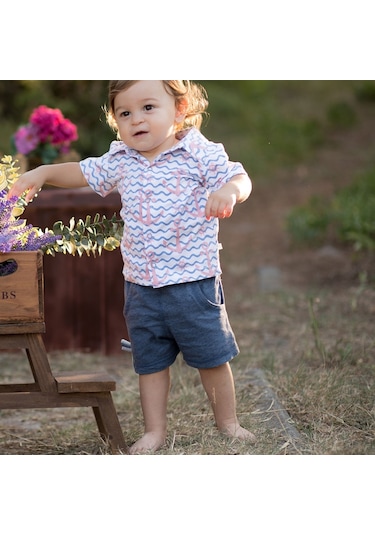 Organicera Organik Şort, Indigo Melanj
