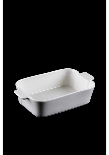 Acar Porselen Dikdörtgen Fırın Kabı 17.6X12X4.7 CM Beyaz