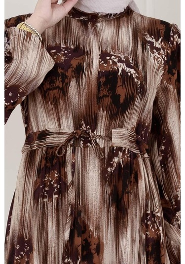 Beli Tünelli Hera Viscon Elbise-bej-5312 Bej