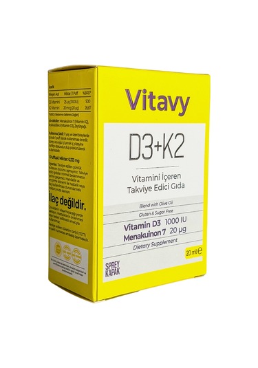 Vitavy D3K2 1000 IU 20 Mcg Sprey 140 Puff 2 x 20 ML