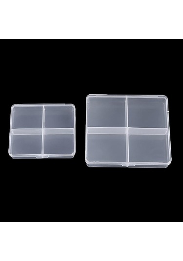 Kare Plastik Şeffaf Saklama Kutusu Küçük Öğeler Çeşitli Eşyalar Organizatör Vaka Takı Boncuk Konteyner Kutusu Araçları Aksesuarları 7.3 6.3 1.6cm
