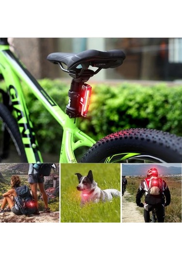 Rohs 3 Renk 168 Lümen Usb Şarjlı Polis Çakar Bisiklet Stop Siyah