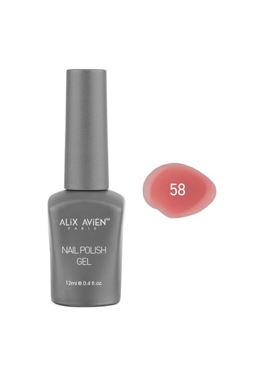 Alix Avien Pembe Kalıcı Oje 58-yoğun Renk Veren Jel Oje 12 Ml-nail Uv Gel Polish 58