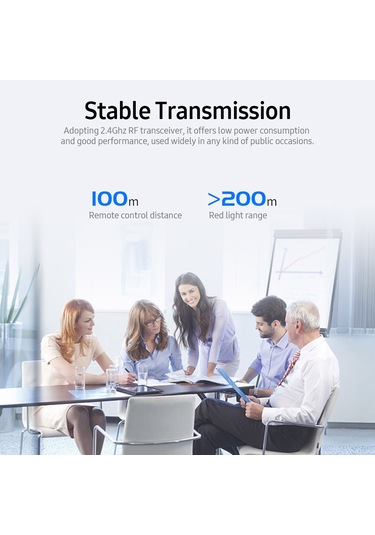 Geeroyoo 2.4g Kablosuz Sunum Kalemi - 100m Menzilli, 200m Kırmızı Lazer, Usb Alıcılı, Şarj Göstergeli