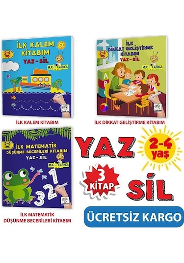 2-4 Yaş Mucit Karınca Yaz-Sil Kitaplar-1