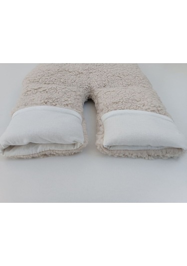 Bebek Dış Kundak Battaniyesi Welsoft Ekstra Uzun Kışlık Peluş Ayakları Açılabilen Uyku Tulumu 0-12ay Vizon