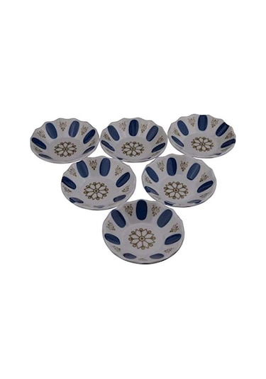 Melamin Çay Tabağı 6 Adet 1 Takım-Mavi