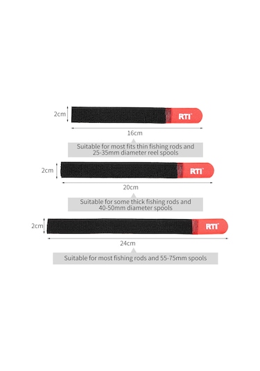 Folinda Nylon Elastik Olta Sapı Bağlama Kayışı, Yumuşak Kadife Döşeme, 2x20cm, Organizasyon Ve Taşıma İçin Dayanıklı