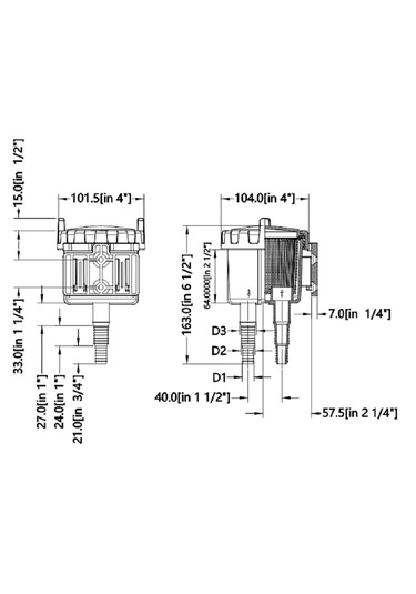 Seaflo Tekne Deniz Suyu Filtresi. Alttan Giriş. 25-32-38mm