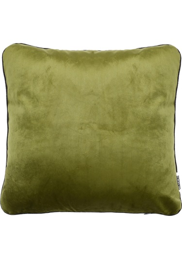 Biyeli Kırlent Yastık Kılıfı Haki Rengi 45x45