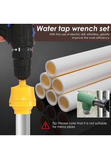 Yifomall Elektrikli Pvc Boru Diş Açma Seti - Çift Uçlu 1/2"-1" Diş Açma Aparatı Matkap Uyumlu