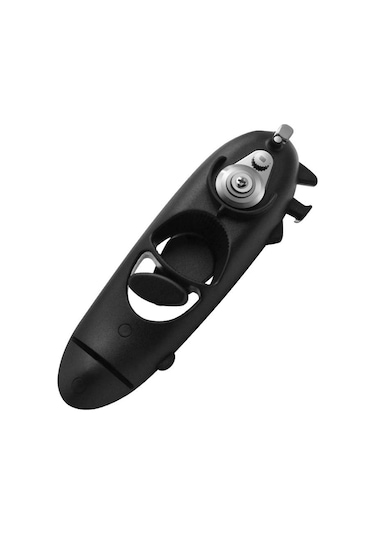 Wezone 8'li Çok İşlevli Konserv Açıcı: Çelik Konsept, Pijamalı Kolluk, Sigortalı Kenar, Bira Ve Konserv Açma Kolaylığı Siyah